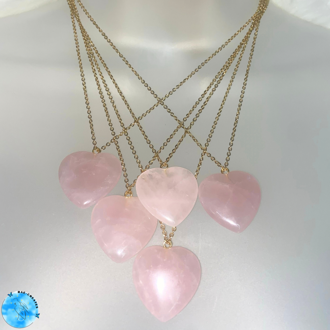 Rose Quartz Heart Necklace