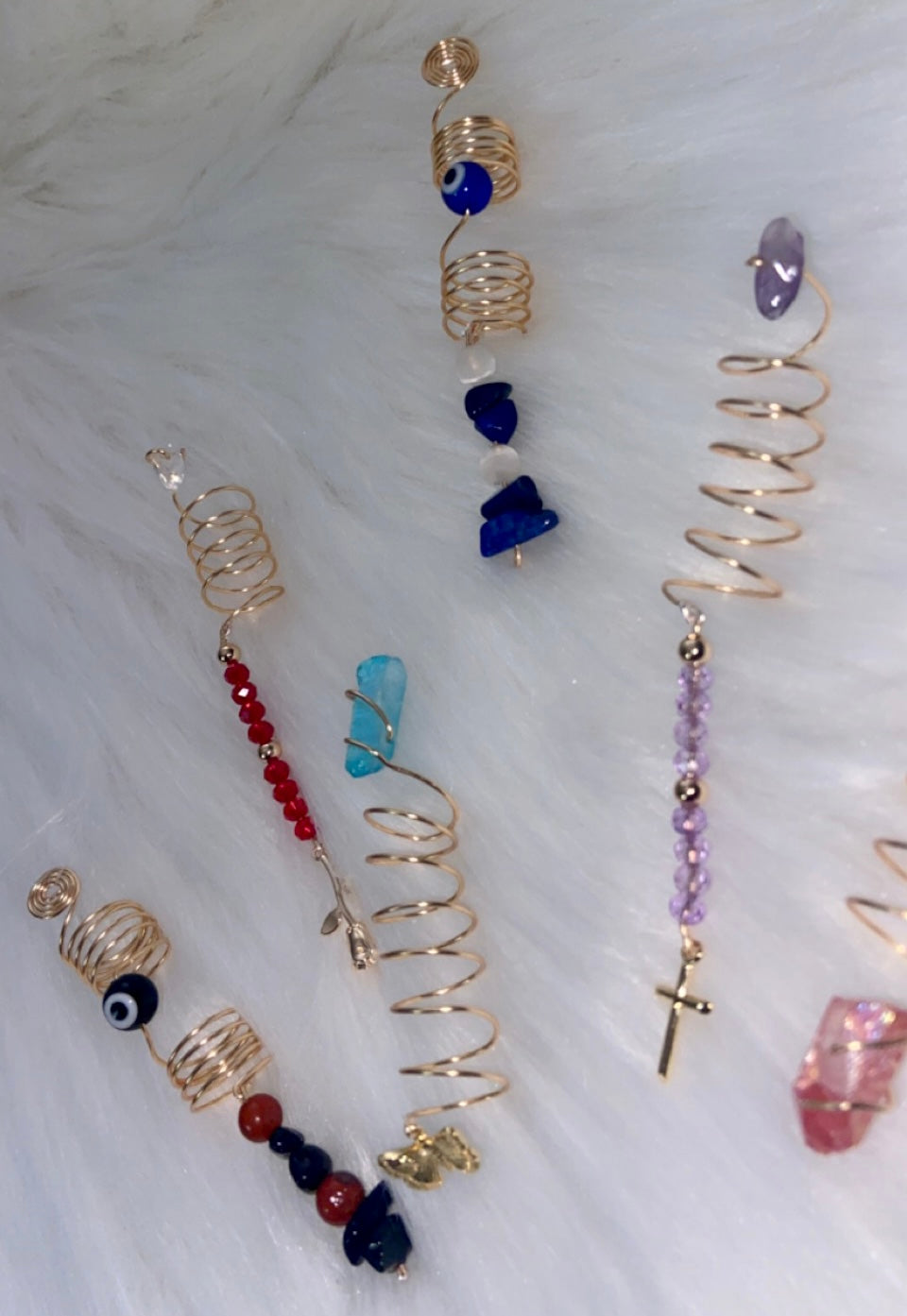 Chunky Quartz Loc Jewelry | Crystal Loc Jewelry